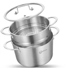 Lolykitch Tri-ply Stainless Steel 3 Qt Stock Pot With Lid And Steamer,induction New. Price: $70.68.
