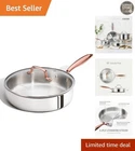 Versatile 10" Tri-ply Stainless Steel Frying Pan With Lid For Culinary Mastery New. Price: $58.60.