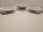 Corningware Spice Of Life Two 1-3/4 P-41-B, One 2-3/4 CUP-43-B Casseroles Used. Price: $19.50.