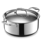 Hexclad Hybrid Nonstick 5-QUART Dutch Oven With Stainless Steel Lid, Stay-cool New. Price: $306.32.