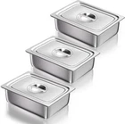 Wantjoin Steam Table Hotel Pans With Lid 1/2 Half Size 6 Inch, Silver New. Price: $95.27.
