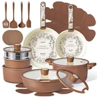Ceramic Cookware Set 25 Piece Nonstick Pots Pans Induction Carote Oven New. Price: $114.99.