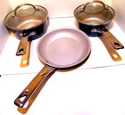 Set Of 3 Ayesha Curry Home Collection Porcelain Enamel Nonstick Teal Pans Used. Price: $24.97.