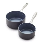 Greenpan Lima Healthy Ceramic Nonstick, Saucepan Set, 1QT And 2QT, Gray New. Price: $72.79.