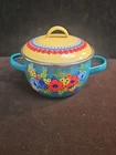 Pioneer Woman Dazzling Dahlia Mini Dutch Oven Steel W/enamel Finish Used. Price: $16.99.