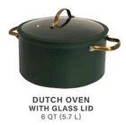 Thyme & Table Hunter Green 6-QUART Nonstick Aluminum Dutch Oven W/lid New. Price: $50.88.