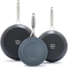 Greenpan Valencia Pro Hard Anodized 3 Piece Fry Skillet Set, Ceramic Nonstic New. Price: $143.99.