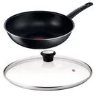 Tefal 28CM Wok Pan With Glass Lid Non Stick Aluminium Dishwasher Safe Pfoa Free New. Price: $73.72.