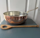 Ruffoni Historia Hammered Copper Chef Pan W/ Acorn Handle & Risotto Spoon, New. Price: $260.00.
