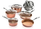 Hammered Collection Pots And Pans 10 Piece Premium Ceramic Cookware Set Nonstick New. Price: $229.00.
