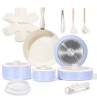 Chef Power Ceramic Nonstick Pots Pans Set 19 Piece With Detachable Handle, New. Price: $84.49.