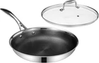 Deluxe Hybrid Ceramic Nonstick 12-INCH Fry Pan With Tempered Glass Lid, Skillet New. Price: $49.95.