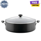 Farberware 14" Nonstick Skillet, Jumbo Cooker Family Pan, Glass Lid, Dishwasher New. Price: $41.59.