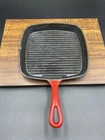 Cuisinart CI30-23 Chef's Enameled Cast Iron 9-1/4-INCH Square Grill Pan Red Used. Price: $15.00.