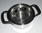 Belgique 1.5 Qt Stainless Steel Stock Pot With Glass Lid - Excellent Condition Used. Price: $19.95.