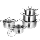 Kichvoe 5 Sets Stainless Steel Stock Pots Glass Lids - Induction Cookware New. Price: $68.13.