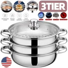 Toque Stainless-steel Steamer Meat Vegetable Cookware Kitchen Pot Tool 3 Tier Us New. Price: $27.16.