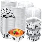 200 Pack 5 Oz Cow Print Mini Cake Pans With Lid, Black White Party Favors... New. Price: $71.74.