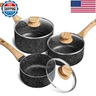Michelangelo Set 3-PIECE Nonstick Lids 1QT 2QT 3QT Black New. Price: $75.55.