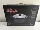 Factory Seal-hell's Kitchen 6 Qt Black Round Aluminum Stockpot Glass Lid HK-228B New. Price: $26.99.