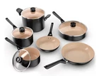 Ninja 10PC Ceramic Non-stick Cookware Set, Oven Safe To 350F, Induction New. Price: $100.00.
