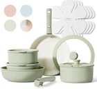 Sage Green Nonstick 15-PC Cookware Set With Detachable Handle, Induction Safe New. Price: $188.99.
