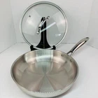 Utopia Kitchen 10" Clad Stainless Steel Skillet Frying Pan W Glass Lid Pot Chef Used. Price: $17.99.