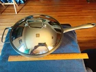Belgique Ss 11" Skillet Pan Pot Deep With Helper Handle & Vent Lid Used. Price: $40.24.