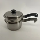 Vintage Saladmaster Stainless Steel Double Boiler Steamer Pot Vented Lid Usa Used. Price: $55.00.