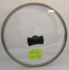 Farberware Clear Glass Lid Only 9.63" Outer Edge Black Handle Used. Price: $9.95.