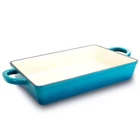 Crock Pot Artisan 13" Enameled Cast Iron Lasagna Pan In Teal Ombre New. Price: $72.46.