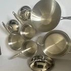 Cooks Jcpenney Home Collection 8-PIECE Stainless Copper Bottom Pan Set Lids Used. Price: $60.00.