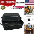 21-INCH Covered Rectangular Roaster Enamel Steel Cookware, Nonstick & Chemi... New. Price: $107.09.