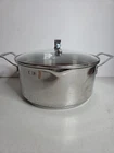 Emeril Lagasse 5 Qt Stainless Steel Dutch Oven / Stock Pot & Glass Lid Clean Used. Price: $64.98.