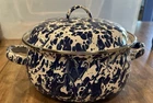 Golden Rabbit Cobalt Blue/white Swirl Enamelware 2.5 Qt. Dutch Oven Roaster Pan New. Price: $24.74.