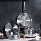 Heritage Steel Eater Series Piece Essential Cookware Set 5-PLY Stainless New. Price: $329.95.