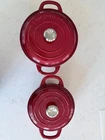 2-PACK Tramontina 4-QUART & 6-QUART Enameled Cast Iron Dutch Oven-safe Used. Price: $41.00.