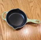 Creuset #16 Enameled Signature Cast Iron Skillet 1/3 Palm Kiwi Green Vguc Used. Price: $129.99.