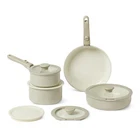 Amazon Basics Ceramic Nonstick Pots And Pans Set, 11 Piece, Linen Gray New. Price: $59.54.