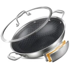 Delarlo Wok Pan With Lid 12 Non Stick Inch/double Handle, Silver New. Price: $67.35.