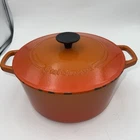 Cuisinart Dutch Oven Roaster Enameled Cast Iron Orange Qt 1650-25 Used. Price: $42.99.