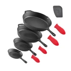 Vevor 4 Piece Cast Iron Skillet Frying Pan Set 6 8 10 12 With Silicone Handle New. Price: $46.99.