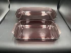Set Of Pyrex Corning Cranberry 233-R 232-R Baking Glass Pan 13X9X2 11X7X1.5 Used. Price: $40.50.