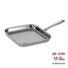 Signature Tri-ply Clad Stainless Steel Square Grill Pan, 11-INCH New. Price: $53.15.