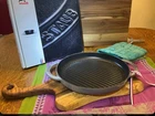 Staub Enameled Cast Iron Pure Grill, 10" Inch, Grey/gray Graphite, France Used. Price: $110.00.