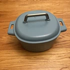 Pampered Chef Enameled Cast Iron 6 Qt Blue Teal Torquoise Dutch Oven Lid Used. Price: $99.00.