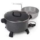 10-QUART Kitchen Kettle Xl Multi-cooker, Steamer, Black Deep-fryer New. Price: $124.99.