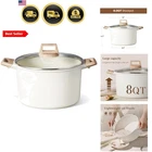 Stock Pot Nonstick 8 Qt Casserole Soup With Lid Easy Clean Granite Finish New. Price: $78.14.