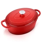 E-far Dutch Oven Pot With Lid, Enameled Cast Iron Qt-oval, Red New. Price: $90.88.