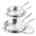 Delarlo Tri-ply Stainless Steel Kitchen Cookware Frying Pan Set Lid 12 14 New. Price: $177.82.